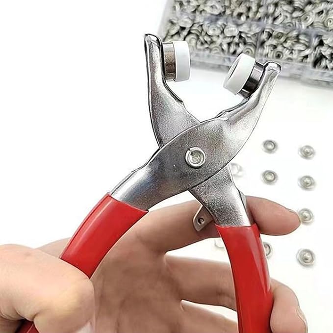 RANIT 100 Sets Snap Button Installation Tool Kit - Hidden Press Fasteners with Snaps Pliers，Multi-Functional Clothing Closures (Male/Female Snap Set)