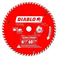 Diablo 6-1/2" x 60 Tooth Ultra Finish Circular Saw Blade - Clean Crosscuts and Rip Cuts in Wood Plywood and Melamine, Thin Kerf Design - D0660X