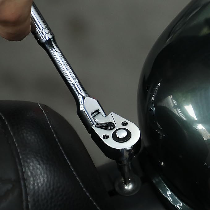 1/2 Inch Drive Ratchet Flex Head Ratchet 24"/610mm | 1/2 Ratchet Long Handle, 72 Tooth Quick Release Swivel Head Ratchet Cr-Mo Head Socket Wrench Flexible Ratchet Handle