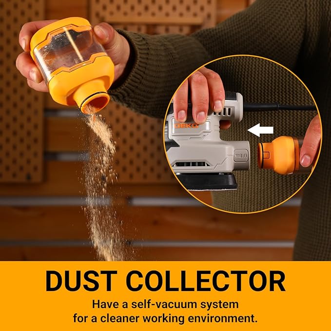 Detail Sander: DEKOPRO 1.5A Multi-Function Mouse Sander Electric Sander Tool Corded Palm Sanders with Dust Collection, 3 Additional Attachments &12pc Sandpapers for Sanding,Polishing,Removing Paint