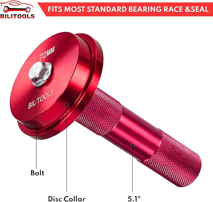 BILITOOLS Bearing Race and Seal Driver Set, 10 Piece Metric Bearing Press Kit with 1 Handle & 9 Adapters (39.5-81mm), Seal Installer Kit with Portable Storage Case