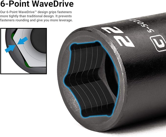 Capri Tools 3/8 in. Drive Semi-Deep Impact Sockets Set, Metric, 8 to 22 mm, 15-Piece