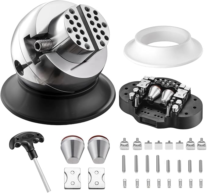 DZQ 3"32PCS Ball Vise Engraving Setting Tool 360°Rotation Bench Vise(Black)