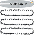 8 Inch Chainsaw Guide Bar and Chain Combo, 3/8" LP Pitch, 050" Gauge, 33 Drive Links, 8" Saw Guide Bar and Chain Combo Replacement for Greenworks, Sun Joe, Ryobi S33 (3Chains+ 1Bar)