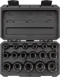 TEKTON 1/2 Inch Drive Impact Socket Set, 17-Piece | SID92301 | (5/16 - 1-1/4 in.), Shallow, 6-Point, Case