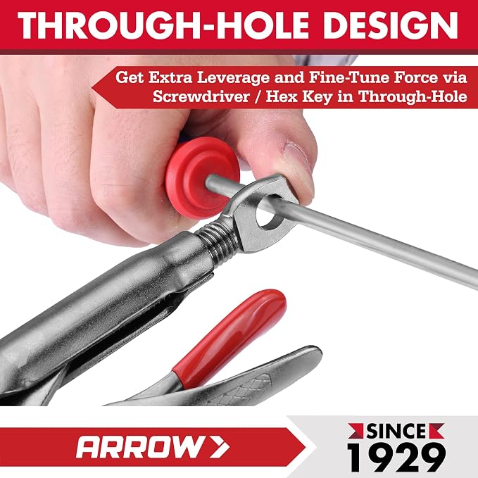 ARROW 10" Curved Jaw Locking Pliers with Screw Extractor