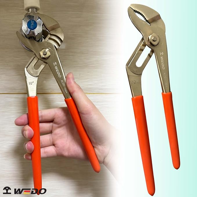 WEDO 12"Groove Joint Pliers,Tongue-and-Groove Pliers,Aluminum Bronze,Length 300mm,Max jaw opening 55mm,DIN Standard, BAM & FM Certificate