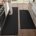 Color&Geometry Extra Wide Kitchen Mats Set 24x59+24x87, Anti Fatigue Cushioned Floor Mat, Waterproof Easy Clean Non Slip Runner for Sink Comfort Standing, Black