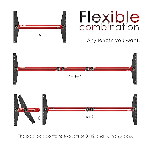 Stair Tread Template Tool - Solid Stair Tread Gauge, Stair Tools for Stair Measuring Tool Stair Gauge Jig Stair Template Stair Step Tool Shelf Template Projects (Red-Gray)