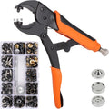 Heavy Duty Snap Fastener Tool Kit, Snap Pliers for Metal Snaps, Replacing Metal Snaps Installation Set, Snap Pliers Kit for Leather, Boat Canvas, Carpet, Tarp, Covers and Furniture