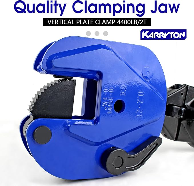 2Ton/4400LB Vertical Lifting Plate Clamp, Jaw Opening 1.3IN