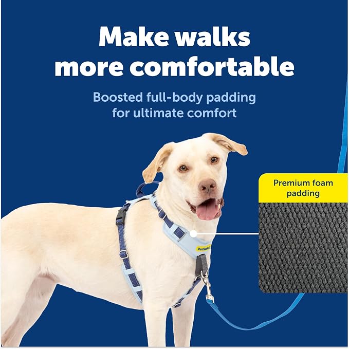 PetSafe Easy Walk Comfort No Pull Dog Harness, Blue, Large | Stops Pulling on First Use with Front Martingale Loop, Full-Body Padding, 5-Point Adjustable Fit