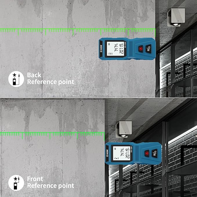 Mini Green Laser Distance Meter 262Ft – Rechargeable Digital Measuring Tool with USB Type-C, Area/Volume Modes, Max/Min, ±3mm Accuracy, Pocket-Sized Compact Design