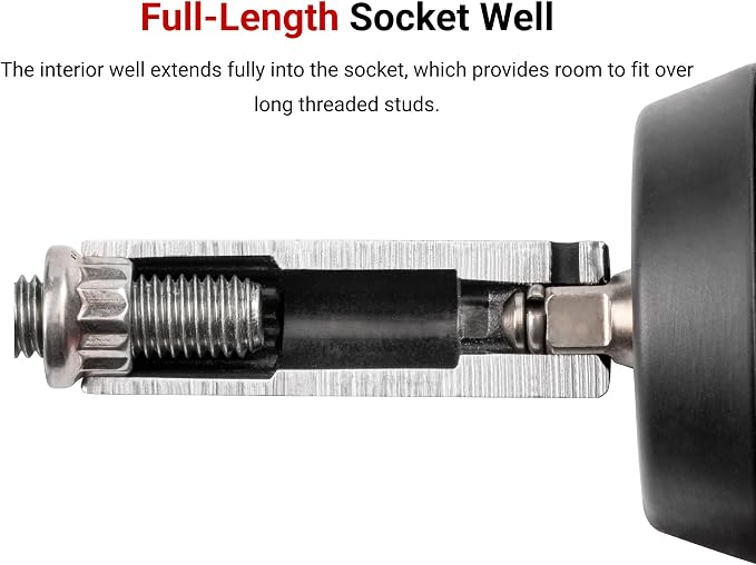 TEKTON 1/4 Inch Drive Impact Socket Set, 13-Piece | SID90105 | (5/32 - 11/16 in.), Deep, 12-Point, Socket Rail