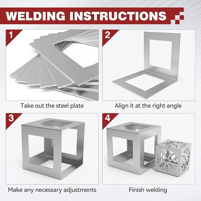 ARCCAPTAIN Welding Coupons, 12-Piece Welding Practice Kit, Type 201 Stainless Steel Plates, Welding Accessories for MIG, TIG, Stick, and Wirefeed