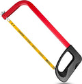 Hanpex 12in. High-Tension Hacksaw Frame with 24 TPI Bi-metal Blade, Hand Saw Suitable for Metal, wood, PVC, Carpentry（Black Handle）