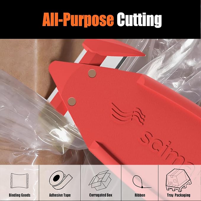 Safety Box Cutter, 6 Pack Ergonomic Lobster Package Opener with Recessed SK-2 Blade Finger Safe Tape Splitter,Letter Slitter for Warehouse,Office.Assorted Colors