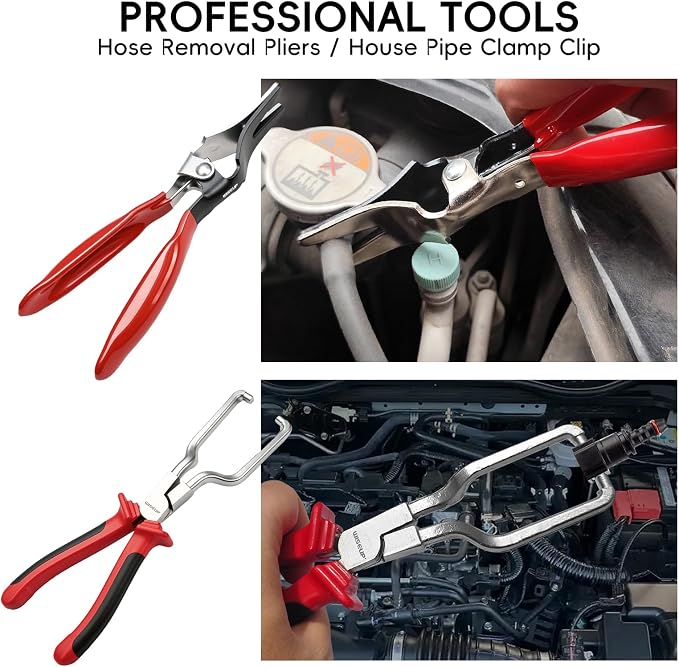 WISEUP 17pcs Hose Clamp Pliers Set, Hose Clamp Removal Tool