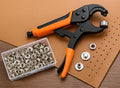 Heavy Duty Snap Fastener Kit – 210PCS Marine Grade Stainless Steel Snap Tool Set for Canvas, Boat Covers, Awnings, Fabric, Tents – Rustproof, Easy Installation, All-in-One Fastener Repair Kit-Orange