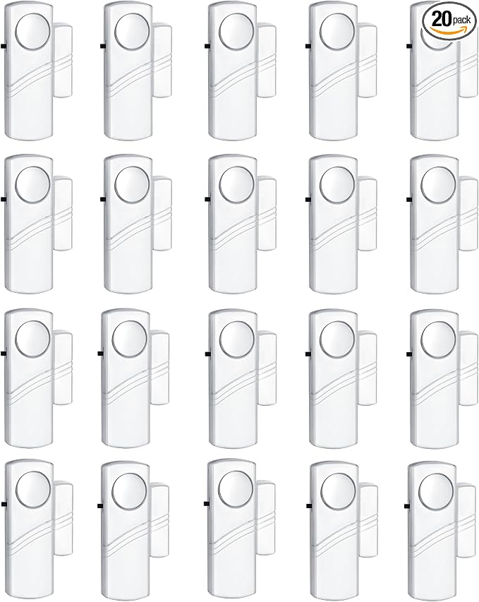 Security Door Window Alarm, 90DB Wireless Sensor Door Window Burglar Alarm, Door Alarms for Kids Safety, Easy Installation Doorbell Alarms for Office House Window Pool (20 Pack)