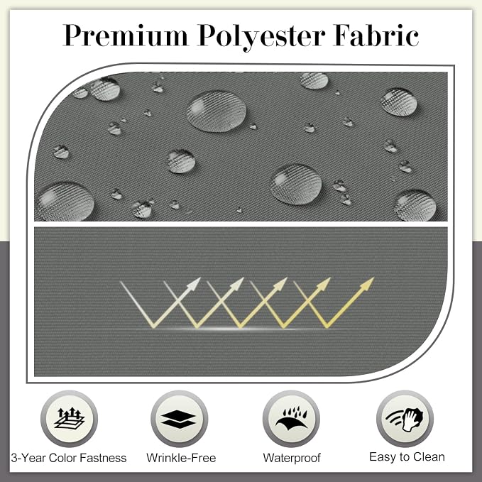 Cozyide Outdoor Chair Cushions, Waterproof Patio Seat Cushions with Adjustable Straps, Square Corner Patio Chair Cushions for Garden, Dark Grey, 18.5x16x3 Inch (Pack of 4)