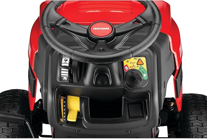 CRAFTSMAN 42" Gas Riding Lawn Mower with 17.5 HP* Briggs and Stratton Single-Cylinder Engine, Gas Lawn Tractor with 7-Speed Transmission, Red/Black (13AN77XSA93)