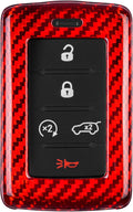 Real Glass Fiber Key Fob Cover Compatible with Jeep Grand Cherokee L | Real Glass Fiber Key Fob Protector Compatible with Jeep Wagoneer Grand Wagoneer Gladiator Smart Key Case 2020-2025(Red)