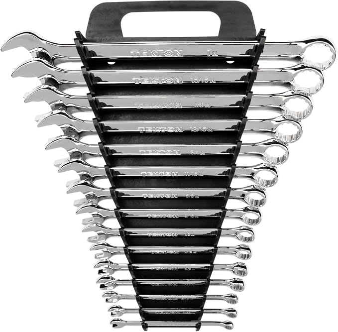 TEKTON Combination Wrench Set, 15-Piece (1/4-1 in.) - Holder | 18772 | 1/4 - 1 in., Holder