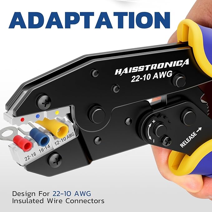 haisstronica Crimping Die for Insulated Nylon Wire Connectors, 22-10 AWG