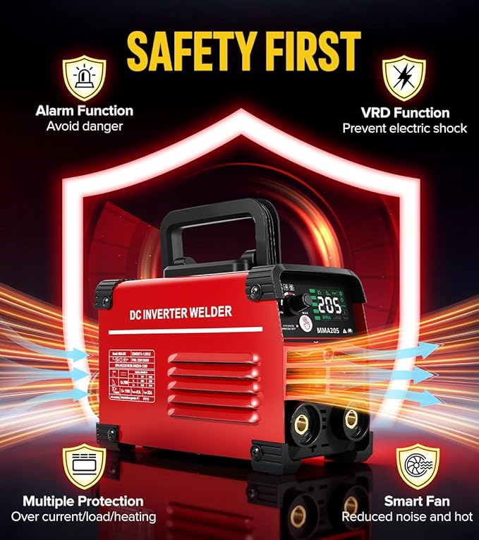 HONE Stick Welder 110v, Upgraded 205Amp Mini Welding Machine with Lift Tig Welding, IGBT Inverter Arc Welder Machine 110v with Hot Start Arc Force Anti-Stick VRD for 1/16"-1/8" Rod, Include 25 Rods.