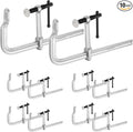 MAXPOWER 10-pieces F Clamp Set, 12" Jaw Opening, 4-3/4" Throat