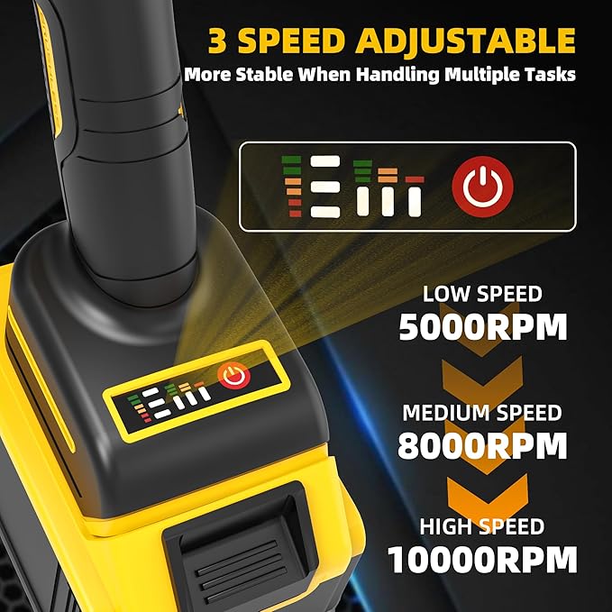 Cordless Angle Grinder: 4-1/2 Inch Brushless Battery Grinder Tool with 2X 4.0Ah Batteries＆Charger, Power Angle Grinders for Cutting, Rust Removal, Grinding, and Polishing