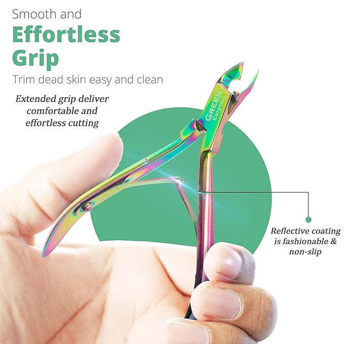 Professional Cuticle Trimmer Nail Cuticle Cutter Stainless Steel Cuticle Nippers with Sharp Blades Double Spring Manicure Tools for Nail Care Pedicure Home Spa (Multi - Pusher Included)