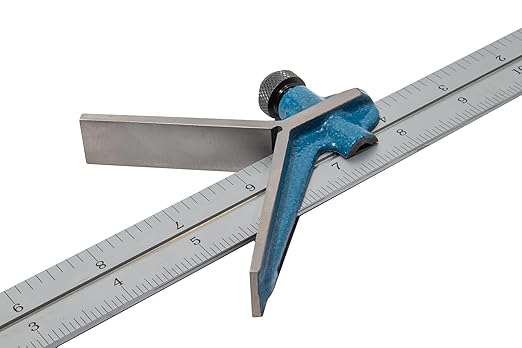 PEC Tools Center Head for 12”/18"/24" Blades, Combination Square Component, Center Finder Made from Cast Iron with Powder-Coat Finish, Trusted by Professionals Since 1960