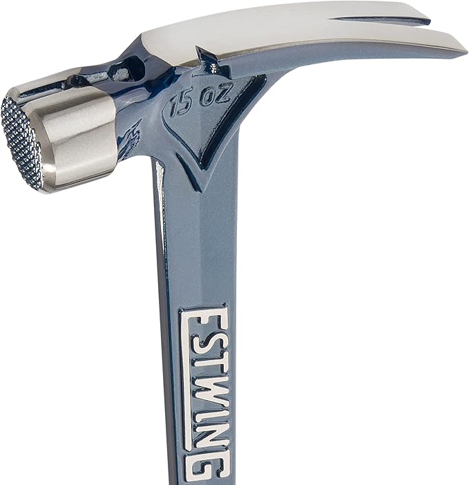 ESTWING Ultra Series Hammer - 15 oz USA Made Rip Claw Framing Hammer with Milled Face & Shock Reduction Grip - E6-15SM