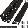 ALBO 16 Inch Black Heavy Duty Piano Hinge Continuous Stainless Steel 304 (2-Pack), Surface Mount Cabinet Hinges Matte Black 16"x2" for Storage Box, Workbench & Display Case, Rustproof