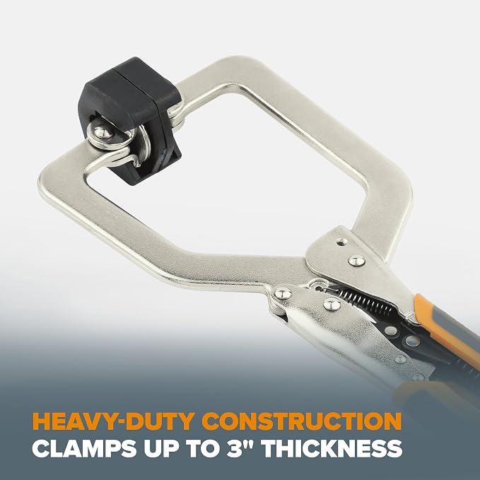 BORA Auto Adjust 3 inch Locking Vise Grip Clamp with Swivel Pads - Heavy Duty Welding Clamps with Comfortable Grips Perfect C Clamp for Woodworking, Welding, and Metalworking