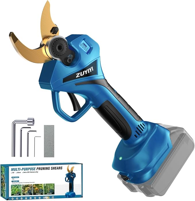 Cordless Electric Pruning Shears for Makita 18V Battery, 2.4" Cutting Brushless Electric Pruner, Tree Branch Cutter for Tree & Flower Trimming w/LED Display, 2 Levels Adjustable (Bare Tool)