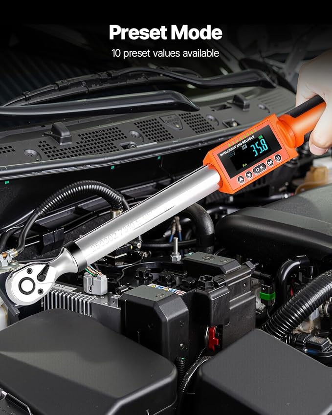 VEVOR Digital Torque Wrench 3/8 1/2 Inch Drive, 0-44.25FT.LB(0-60Nm)/0-162.26FT.LB(0-220Nm) ±2% Accuracy, Electronic Torque Wrench with Preset Mode,Vibration,Buzzer,LED Notification,5Units of Measure | 2.2-44.25Ft.Lb(3-60Nm)/8.1-162.26Ft.Lb(0-220Nm) , ...