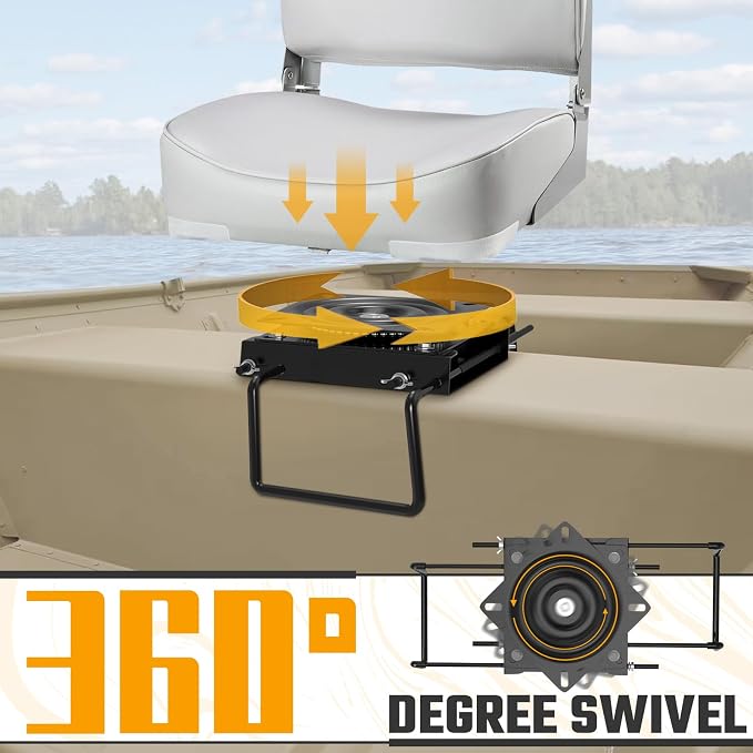 Seat Mount, Clamp-On with Swivel Adjusts from 9” to 19”, 1 Pack