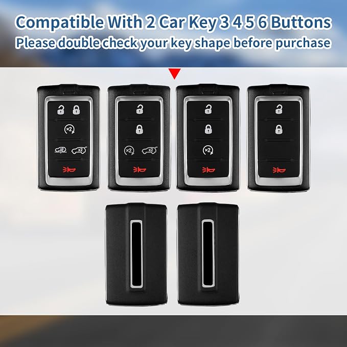 T-carbon Real Glass Fiber Car Key Case Cover Compatible with Jeep | Key Fob Protector Compatible with Jeep Wagoneer Grand Wagoneer Grand Cherokee L Gladiator Key Shell 2020-2025(Silver Black)