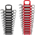 TEKTON Stubby Combination Wrench Set, 25-Piece | WCB92403 | (1/4 - 3/4 in., 6 - 19 mm), Wrench Holder, Chrome Finish