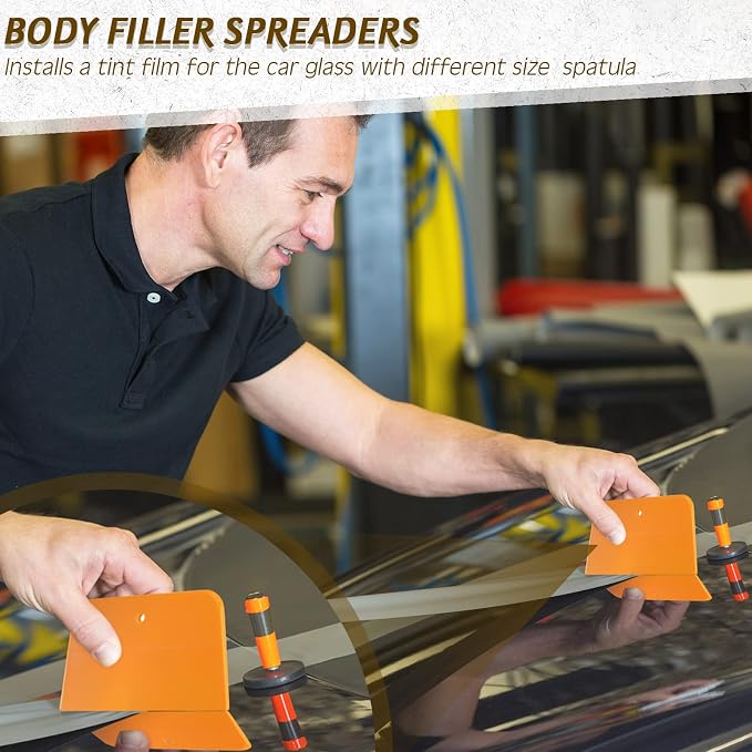 Frienda 120 Pcs Body Filler Spreaders Plastic Tools for Automotive Applying Putties Glazes Caulks and Paint (3.5 x 2.6 x 3.9 in)