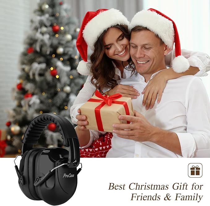 ProCase Noise Reduction Ear Muffs, Sound Proof Ear Protection, NRR 28dB Noise Cancelling Headphones for Adults Kids Autism, Hearing Protection for Mowing -Black