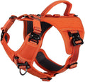 ICEFANG Quick-Moving Tactical Dog Harness for Small Dogs,No Pull Dog Vest | Control Handle,Reflective,Full Metal Buckles,Adjustable,Hook-and-Loop Panel,Soft Padded,Orange,Small