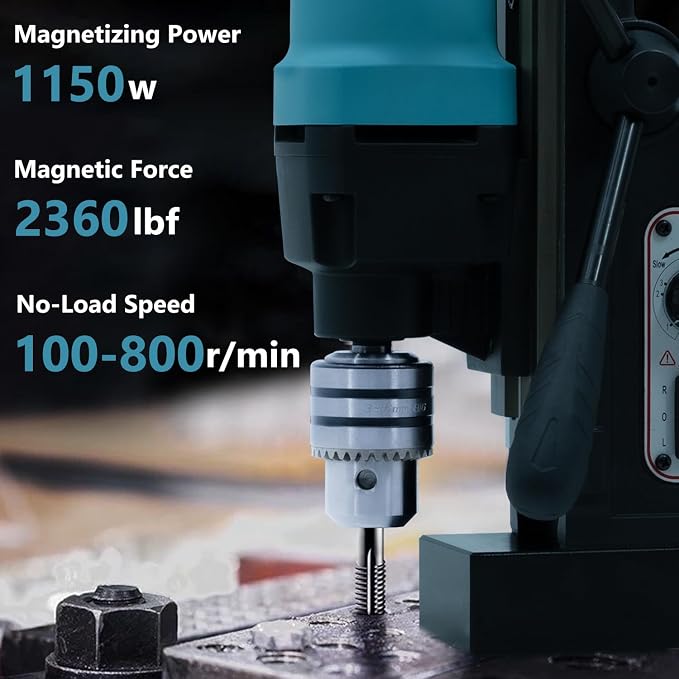 Mag Drill Press, 1150W Magnetic Drill Press, 2360lbf /10500N Mag Force, Portable Electric magnet press machine for Metal Surface