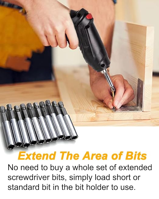Rocaris 100 Pack Magnetic Extension Socket Drill Bit Holder 1/4" Hex Power Tools, 60mm/2.36 Inch, Bulk Purchase