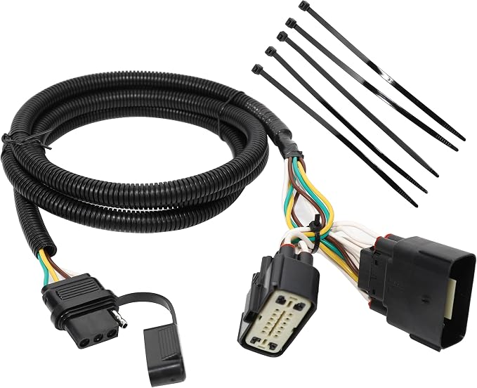 Custom 4 Way Trailer Wiring Harness for 2011-2019 Ford Explorer, Pure Copper Plug and Play Trailer Light Wiring for Explorer
