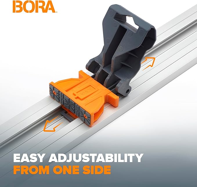 BORA NGX Circular Saw Guide Straight Edge Clamping Saw Guide 8ft Rail Track System with Quick Release Connector | For Cutting Sheet Goods, Plywood or OSB with Skill Saw Router or Jigsaw 546100