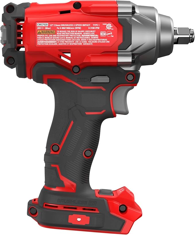CRAFTSMAN V20 Cordless Impact Wrench, 1/2 inch, Bare Tool Only (CMCF921B)